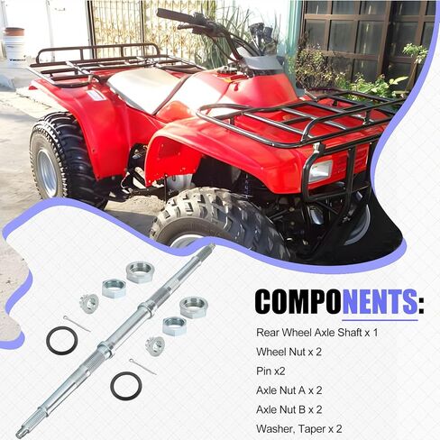 Rear Wheel Axle Shaft & Nut Kit for Honda Fourtax 300 2x4/4x4 TRX300 TRX300FW 1993-2000 42310-HC5-970 in Kuwait