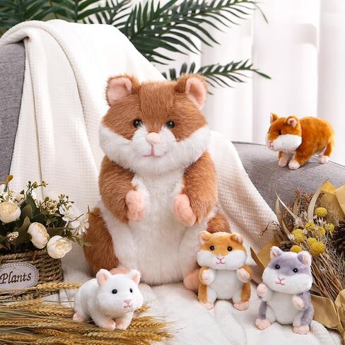 DEEKIN 5 Pcs Adorable Groundhog Plush Set 14 Inch Mommy Groundhog Stuffed Animal with 4 Cute Plush Babies in Her Belly Soft Cuddly Marmot Plushie for Toddlers Boys Girls Birthday Party Favors Gifts in Kuwait