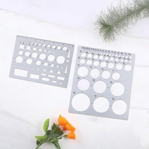 3Pcs Circle Template, Circle Round Stencil Templates Circle Measuring Ruler for Office and School Building Formwork Drafting Tool Supplies in Saudi Arabia