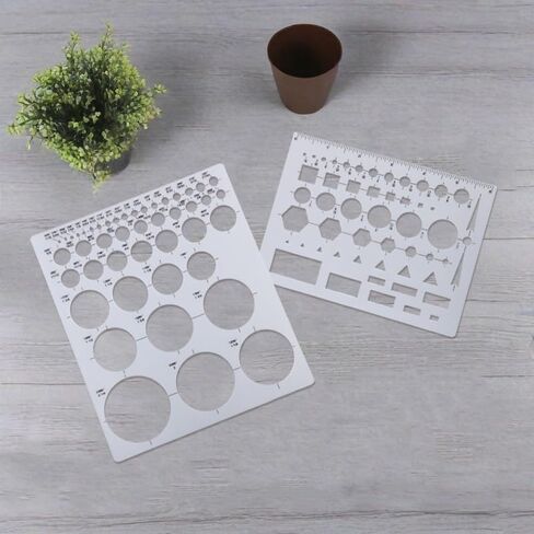 3Pcs Circle Template, Circle Round Stencil Templates Circle Measuring Ruler for Office and School Building Formwork Drafting Tool Supplies in Saudi Arabia