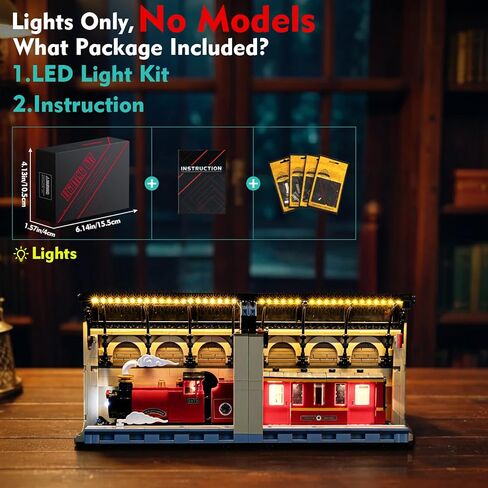 طقم إضاءة متوافق مع Lego 76450 Book Nook: Hogwarts Express - لا يوجد نموذج فقط، ملحقات إضاءة LED متوافقة مع ديكور Lego Shelf: The Hogwarts Express (الإصدار القياسي) in Saudi Arabia