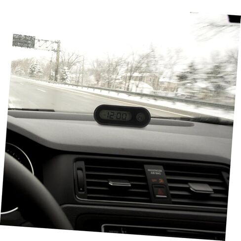 Small Clock with Backlight Temperature Display Mini Electronic Dashboard Clock Portable and Temperature Monitor for Vehicle Use in Saudi Arabia