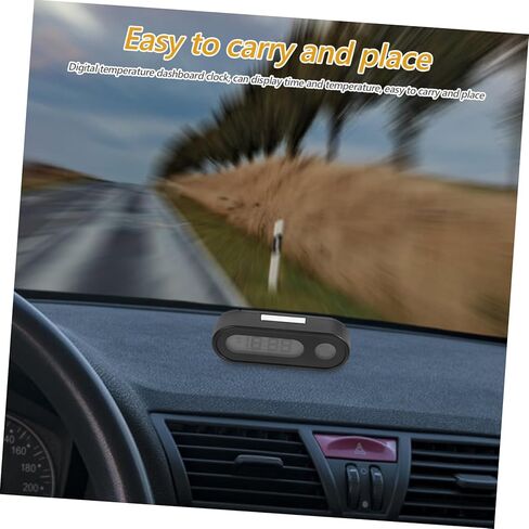 Small Clock with Backlight Temperature Display Mini Electronic Dashboard Clock Portable and Temperature Monitor for Vehicle Use in Saudi Arabia