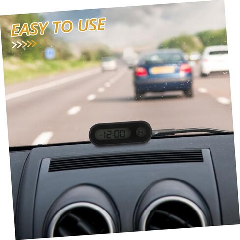 Small Clock with Backlight Temperature Display Mini Electronic Dashboard Clock Portable and Temperature Monitor for Vehicle Use in Saudi Arabia