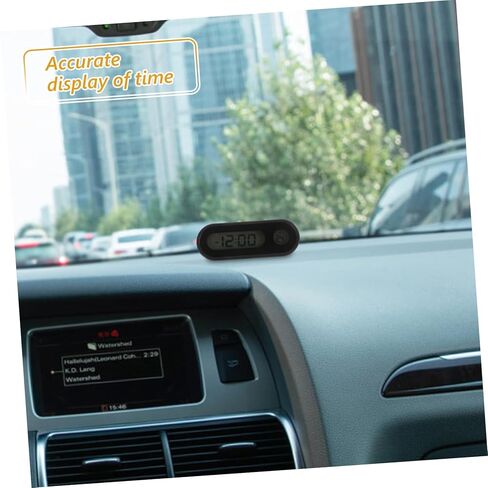 Dashboard Clock with Backlight and Digital Temperature Display Compact Vehicle Clock for Accurate Timekeeping and Easy Reading in Low Light Portable Design for Cars and Trucks in Kuwait