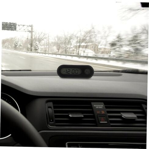 Dashboard Clock with Backlight and Digital Temperature Display Compact Vehicle Clock for Accurate Timekeeping and Easy Reading in Low Light Portable Design for Cars and Trucks in Kuwait