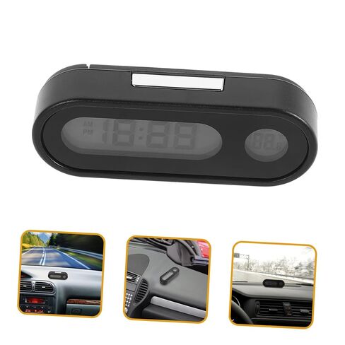 Dashboard Clock with Backlight and Digital Temperature Display Compact Vehicle Clock for Accurate Timekeeping and Easy Reading in Low Light Portable Design for Cars and Trucks in Kuwait