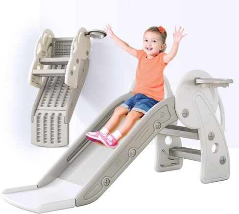 Toddler Slide for Kids Ball Pit Indoor Slide for Toddlers Baby with Basketball Hoop Slideway for Ball Pit Toddlers Kids in Kuwait