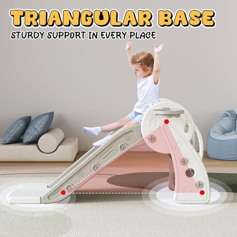 Toddler Slide for Kids Ball Pit Indoor Slide for Toddlers Baby with Basketball Hoop Slideway for Ball Pit Toddlers Kids in Kuwait