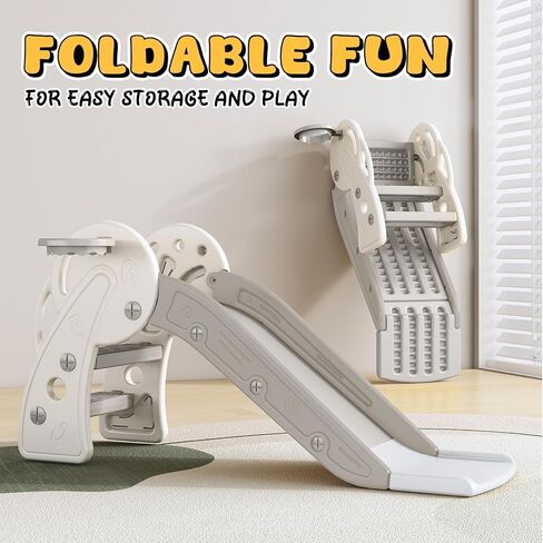 Toddler Slide for Kids Ball Pit Indoor Slide for Toddlers Baby with Basketball Hoop Slideway for Ball Pit Toddlers Kids in Kuwait