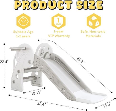 Toddler Slide for Kids Ball Pit Indoor Slide for Toddlers Baby with Basketball Hoop Slideway for Ball Pit Toddlers Kids in Kuwait