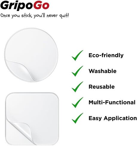 Nano Adhesive Stickers (100pcs) - Heavy-Duty Double-Sided Clear Gel Mounting Pads - Washable, Reusable & Traceless Sticky Squares & Circles for Multi-Surface Use, Rug Grip, Wall & DIY Projects in Saudi Arabia