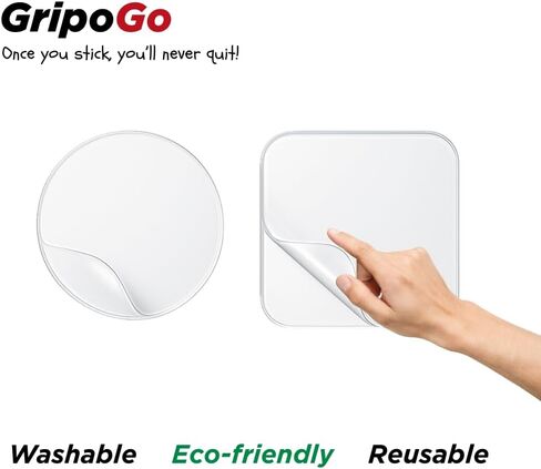 Nano Adhesive Stickers (100pcs) - Heavy-Duty Double-Sided Clear Gel Mounting Pads - Washable, Reusable & Traceless Sticky Squares & Circles for Multi-Surface Use, Rug Grip, Wall & DIY Projects in Saudi Arabia