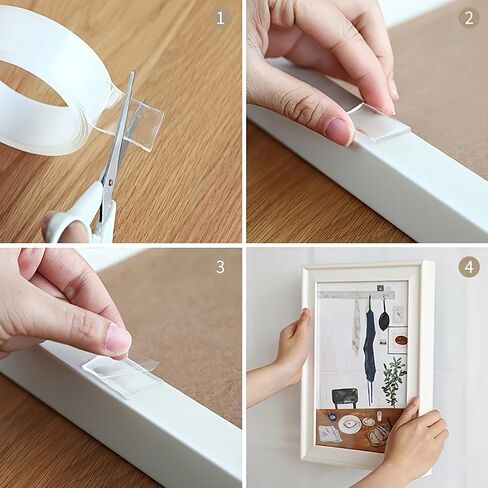 1m Invisible Two Sided Tape Heavy Duty for Decoration, Home Repair, Greeting Cards, No Damage, Double Sided Tape for Crafts Wall Safe Tape Transparent High Adhesive Nano Tape Wall Safe Tape in Saudi Arabia