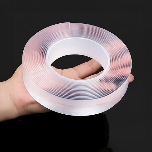 1m Invisible Two Sided Tape Heavy Duty for Decoration, Home Repair, Greeting Cards, No Damage, Double Sided Tape for Crafts Wall Safe Tape Transparent High Adhesive Nano Tape Wall Safe Tape in Saudi Arabia