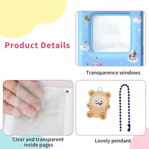 كتاب حامل بطاقات Kpop Photocard مقاس 3 بوصات، ألبوم صور صغير Kpop Photocard Binder، حامل بطاقات صور مجوف على شكل قلب الحب ألبوم Kpop 40 جيبًا مع قلادة جميلة لمجموعة الصور (أبيض) in Kuwait