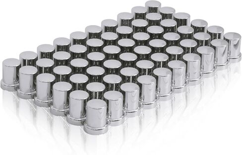 33mm by 2-3/8in Chrome ABS Plastic Lug Nut Covers Push On Small Spiked Top Flanged Nut Cover Caps for Semi Trucks (Pack of 20) in Saudi Arabia