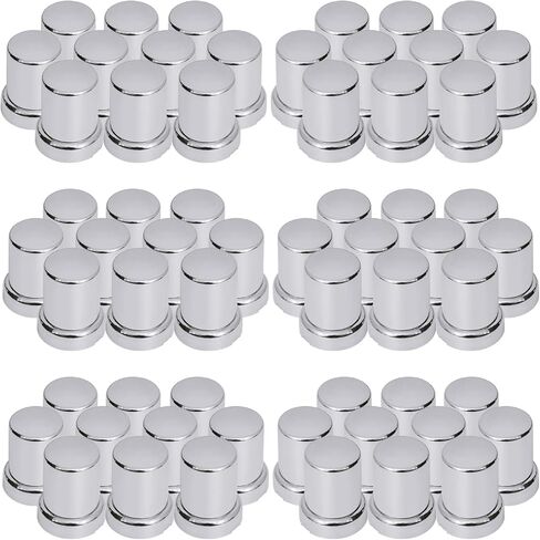33mm by 2-3/8in Chrome ABS Plastic Lug Nut Covers Push On Small Spiked Top Flanged Nut Cover Caps for Semi Trucks (Pack of 20) in Saudi Arabia