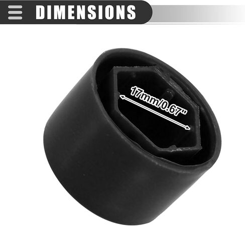 Motoforti 17mm ID Wheel Lock Lug Bolt Nut Cover Cap with Remove Dismantle Tool,for Volkswagen Eos 2007-2015,Plastic,1K0601173,Black,20 Pcs in Saudi Arabia