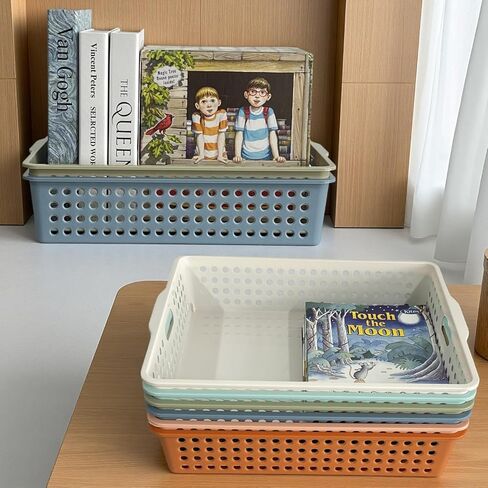 6 حزمة سلال ورق ملونة في الفصل الدراسي ، صينية تنظيم المكتب لأوراق A4 ، صناديق الورق البلاستيكية لتخزين الفصول الدراسية ، واتجه في صواني للمعلمين والطلاب ، وصواني غرفة مكتب المكتب (لون مشرق) in Kuwait