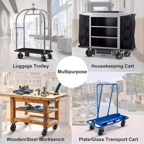 HOPES 4 X 2 inch Heavy Duty Casters,Rubber Casters Wheel,Flat Industrial Caster - Set of 4 - Use for Truck Dollies,Workbench,Transport,Handcarts,Utility cart (2 Brake & 2 Rigid, 1800lbs) in Saudi Arabia