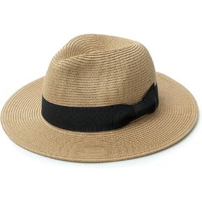 قبعة Joywant الرجالية Kyle Sun Straw Fedora، عامل حماية من الأشعة فوق البنفسجية 50+ قبعة شاطئ بنما قابلة للتعبئة للرجال