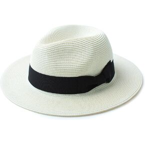 قبعة Joywant الرجالية Kyle Sun Straw Fedora، عامل حماية من الأشعة فوق البنفسجية 50+ قبعة شاطئ بنما قابلة للتعبئة للرجال in Kuwait