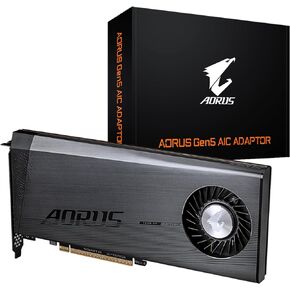 GIGABYTE AORUS M.2 SSD to PCIe x16 Easy One Click RAID Add-in Card (AIC), M.2 PCIe Adapter for Gen5 SSDs PCIe 5.0 (GC-4XM2G5)