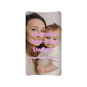 Custom Diaper Changing Pad Cover Personalized Changing Pad Cover with Picture Custom Name Bassinet Cradle Mattress Sheets 32"x16" Customizable Gifts for New Mother