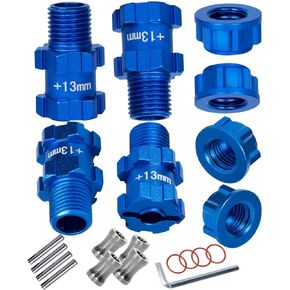 جزء ترقية hopsupRC لـ 1/10 Granite Senton New Big Rock Typhon 3S BLX، الألومنيوم 14 مم إلى 17 مم عجلة سداسية 13 مم ممتدة مع صواميل غطاء مضادة للغبار، أحمر