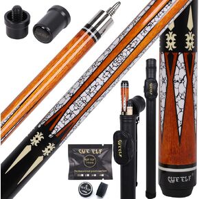 CUEELF Pool Cue Stick,Low Deflection Shaft Billiard Cue Sticks with 1X1 Hard Case,Professional Billiards Ques Sticks with 13mm Tips,19.5-20 oz Pool Stick Set
