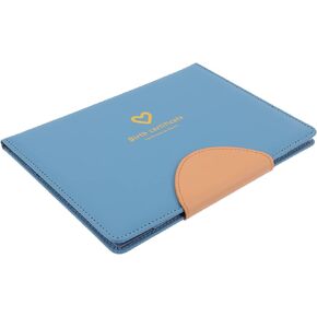 Kisangel Birth Certificate Holder Protector Artificial Leather Newborn Birth Certificate Sleeve Case Folder Holder for Baby Certificate Binder Sheets Blue,8.66X6.46X0.59inches