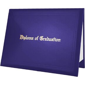 SAMDEEMI Imprinted Diploma Cover for Certificate 8.5''x 11'', Smooth Leatherette Certificate Covers, Graduation Document Holders Letter Size, Black