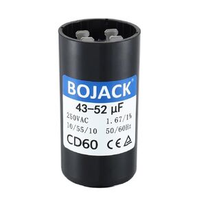 BOJACK 43-52 uf/MFD 250 VAC ±20% 50/60 Hz CD60 Round Motor Start Capacitor