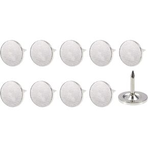 METALLIXITY Upholstery Nail Tacks (16x20x1.4mm) 50Pcs, Iron Flat Head Push Pins - for House Construction, Home Kitchen Furniture, Silver Tone