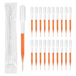 PEKYBIO Sterile Pasteur Pipettes 3ml Disposable Plastic Transfer Pipette Dropper 100Pcs Graduated Calibrated Lab Pipettes, Low Density Polyethylene (LDPE), Individual Peel-Pack, Vol. 7ml, 155mm Long