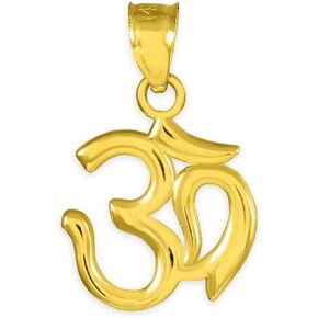 14k Gold Hindu Meditation Charm Yoga"Om" (Aum) Pendant