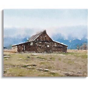 Stupell Industries Rural Countryside Cabin Landscape Canvas Wall Art, Design by Denise Brown