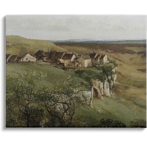 Stupell Industries Cliff Cottages Rural Landscape Canvas Wall Art, Design by Lettered and Lined