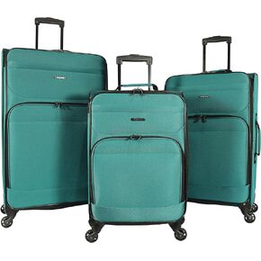 Dejuno Lisbon Lightweight Expandable Spinner Luggage, Burgundy, 3-Piece Set