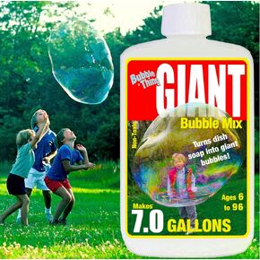 BUBBLETHING Giant Bubble Mix | Concentrate Makes 7 Gallons Big Bubble Solution for Kids All Ages | Certified Non Toxic | Refills Giant Bubble Wands, Toys, Makers | Nontoxic Certified