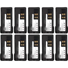 KASLNOUO 10-Pack PMNN4491A Battery Replacement for Motorola PMNN4409 PMNN4491AR PMNN4493A with Belt Clip 7.4V 2600mAh