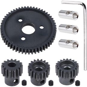 HobbyPark Metal Steel 0.8 Metric 32 Pitch 54-Tooth 3956 Spur Gear & 32P 15T/17T/19T Pinions Gear Sets for 1/10 Traxxas Slash 4x4, Rustler 4x4 VXL, Stampede 4x4, Summit, E-Revo