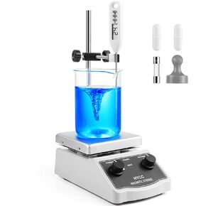 HYCC Magnetic Stirrer Hot Plate Max 520℉, 100-2000RPM Hot Plate with Magnetic Stirrer, 2000mL Magnetic Hotplate Stirrer, Magnetic Stirrer w/Thermometer, Magnetic Stir Bar, Stir Bar Retriever