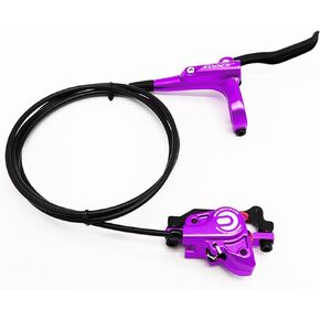 Meteorolite MTB Front Hydraulic Disc Brakes, Purple Aluminum Alloy Hydraulic Brakes for Mountain Bike Right Rear 1700mm Hydraulic Bicycle Brakes with is/PM Adapter Fit 160mm Rotor