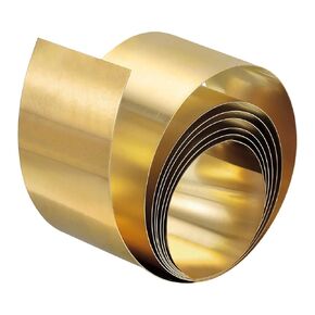uxcell Brass Sheet Roll, 1Pcs 40" x 1.2" x 0.002" H62 Metal Foil Plate for Crafts, Electrical Repairs, Industry