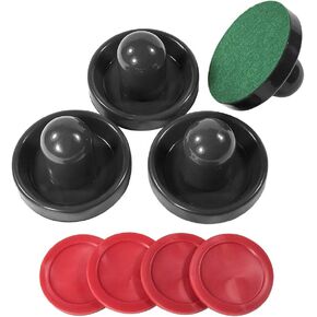 JS&YY Air Hockey Pucks and Paddles,Set 4 Pushers and 4 Pucks,Air Hockey Accessories,Suitable for Hockey Tables Over 4 feet