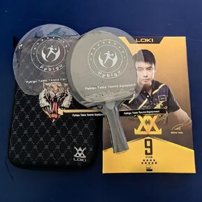 Ppbigu Wanghao Loki 9 Star Professional Ping Pong Bat Paddle with Original Bag, High Sticky 5 Wood +2 Carbon Blade Table Tennis Racket for Attack-Loop Play