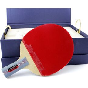 DHS Hurricane NO.2/ NO.1 Tournament Table Tennis Racket, Pimples in Sponge Ping Pong Bat Paddle Set Bat with Table Tennis Bag and 2 Balls, 2 Rubber Protective Film, Gift Packed