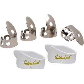 Golden Gate GP1-4W Thumb & Finger Pick Pack – Stainless Steel/White – Large